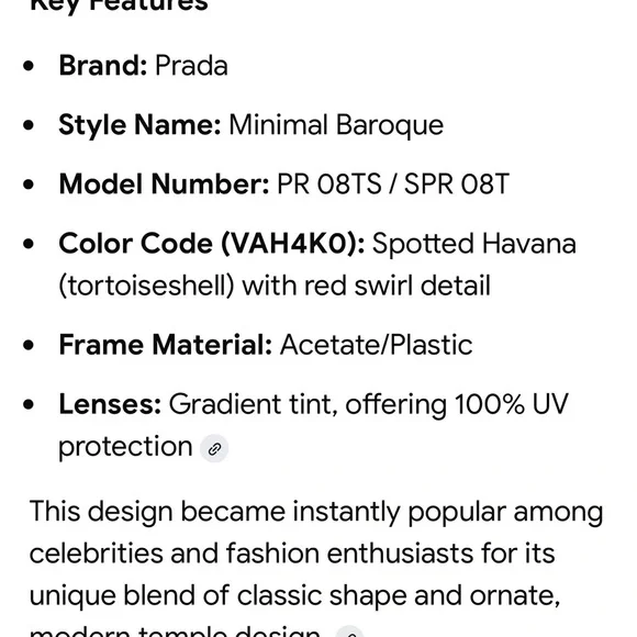 Prada Minimal Baroque Women's Tortoise and Red Swirl Sunglasses - Picture 15 of 15